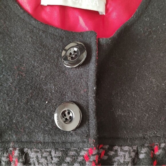 Badgley Mischka wool blend plaid cropped jacket S - Picture 4 of 10